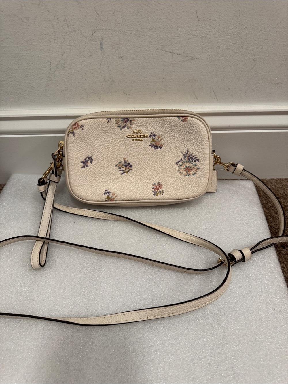 Coach Mini Jamie Camera Bag in Chalk Multi floral wildflower print crossbody